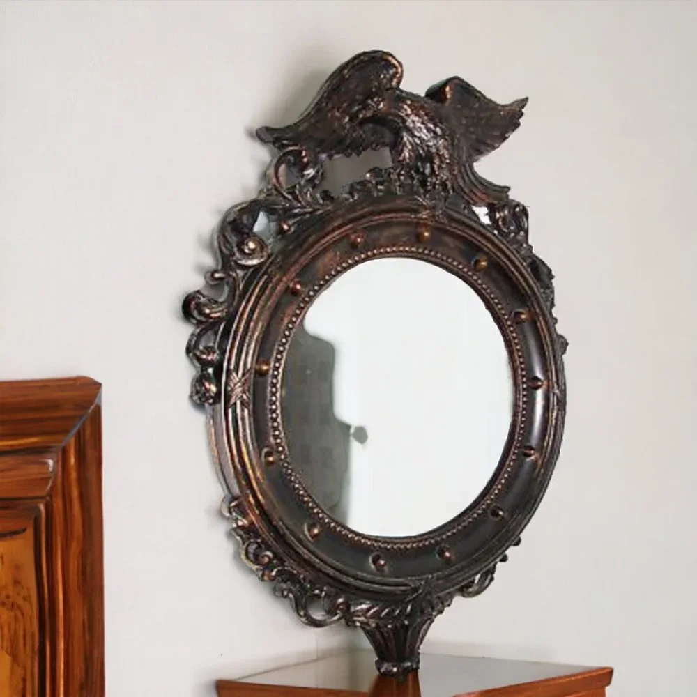 Vintage 1950s Dart Syroco Federal Eagle Porthole Round Mirror Wall Decor